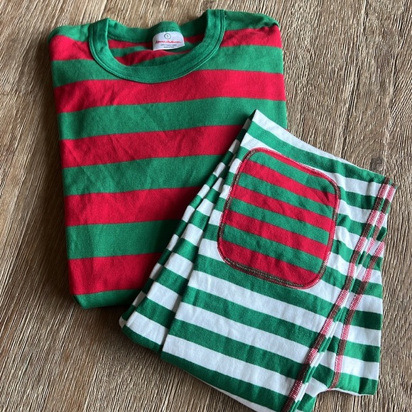 WMNS HANNA ANDERSSON HOLIDAYS STRIPED PAJAMAS PAJAMA SET red green white stripe - Picture 7 of 7